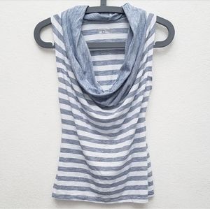 Converse Sleeveless Striped Cowl Neck Shirt